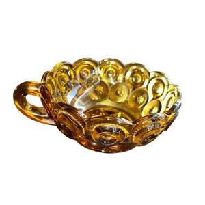 Vintage L.E. Smith Amber Moon & Stars candy dish or bowl
